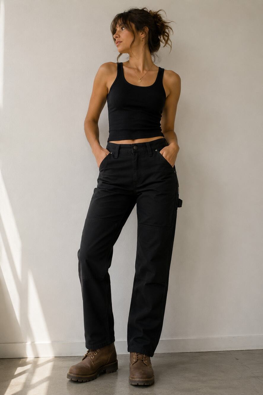 NWT Carhartt Women’s Rugged Flex Double Knee Work Pants Black Size 4
